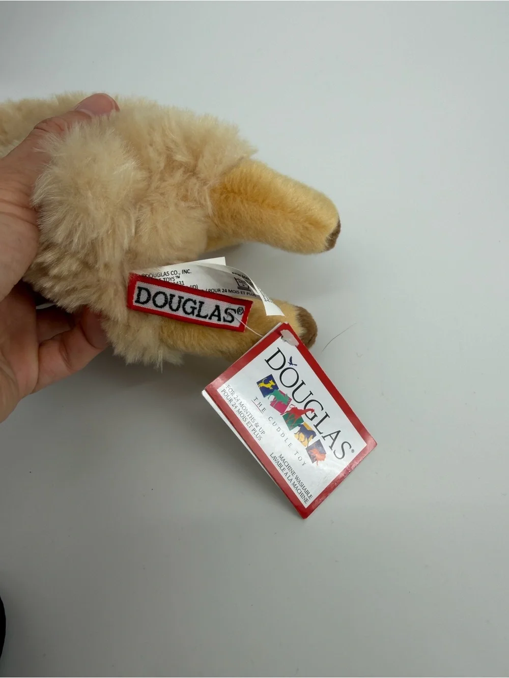 Douglas Cuddle Toy Alpaca Llama Plush Tan Beige Fluffy Stuffed Animal NWT